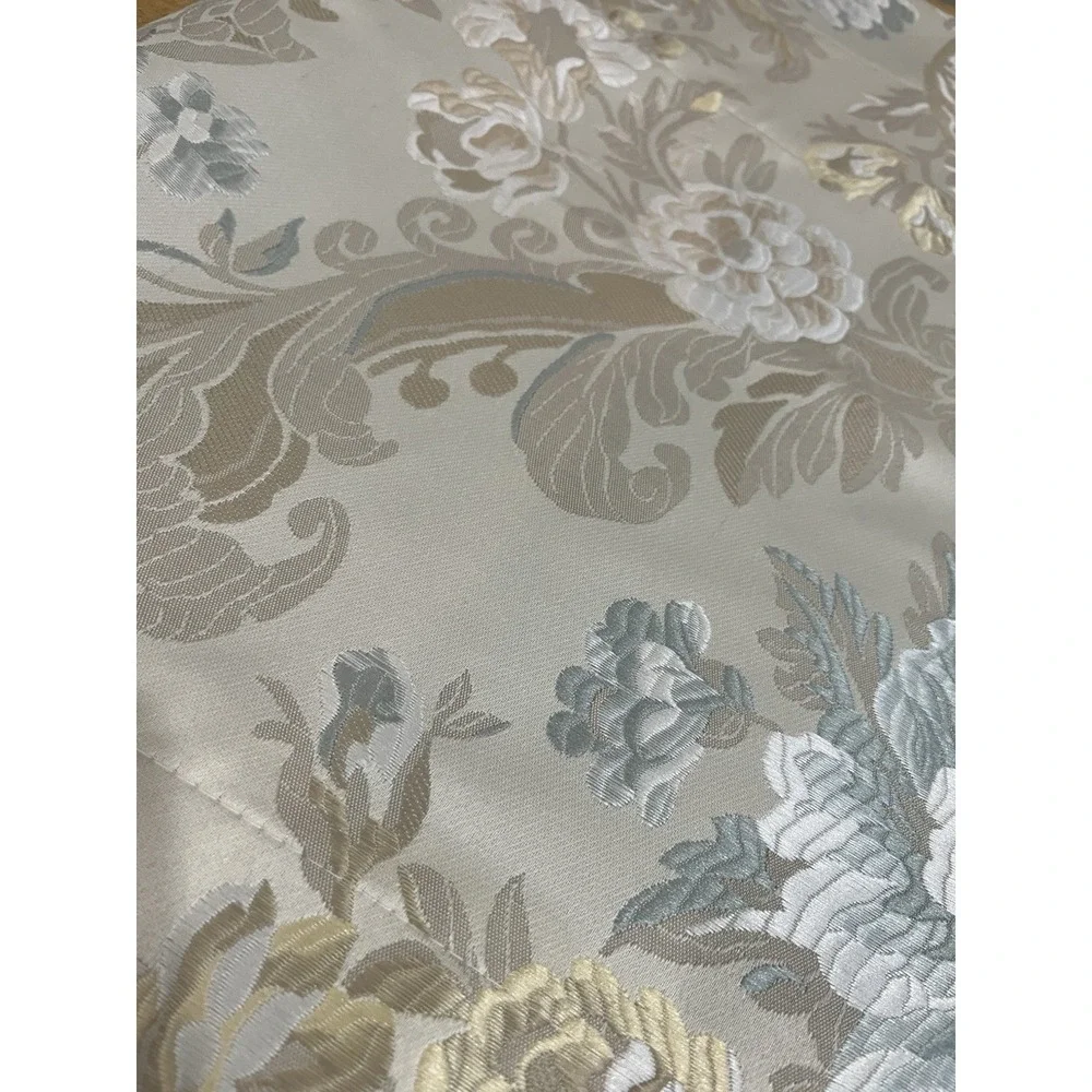 Marquis Waterford‎ Brona Blue Valance Floral Shiny Yellow Taupe 55x18